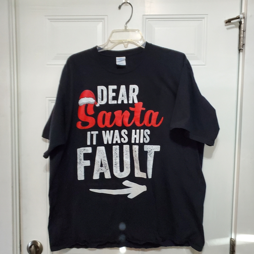 DEAR Santa IT WAS HIS FAULT T-Shirt size 2XL - Picture 9 of 9